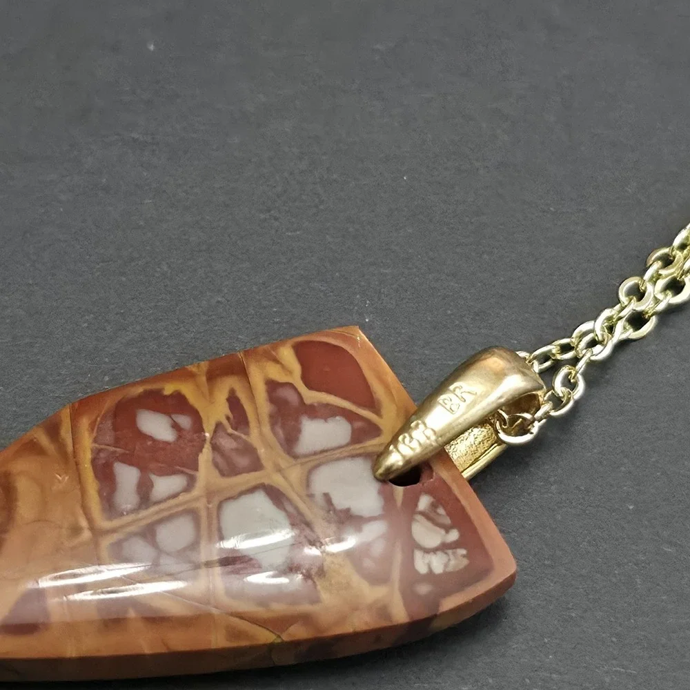 Noreena Jasper Pendant Brown Stone on 23